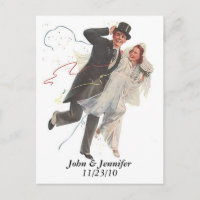 Retro Happy Elated Wedding Couple Gifts
