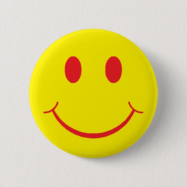 Retro Happy Face 6 Cm Round Badge (Front)