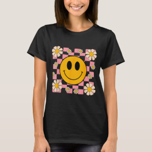 Retro Happy Face Shirt Chequered Pattern Smile Fac