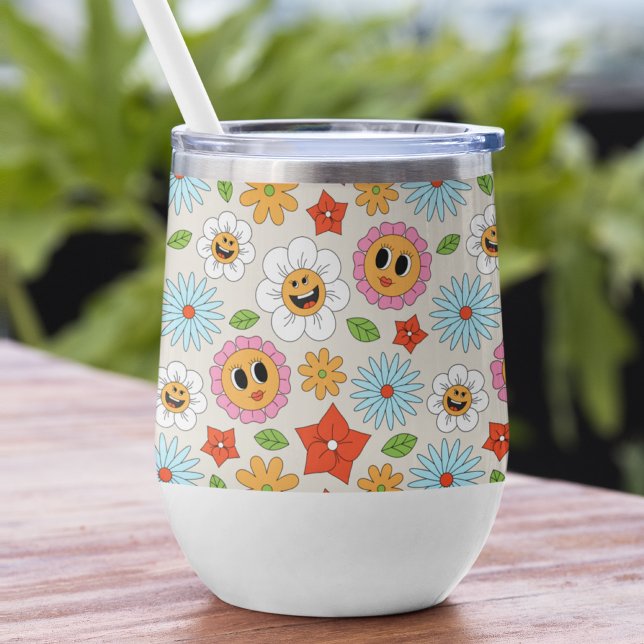 Retro Happy Flower Colourful Groovy Gift (Creator Uploaded)
