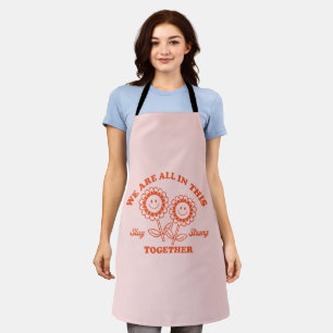 Retro Happy Flower Graphic Apron