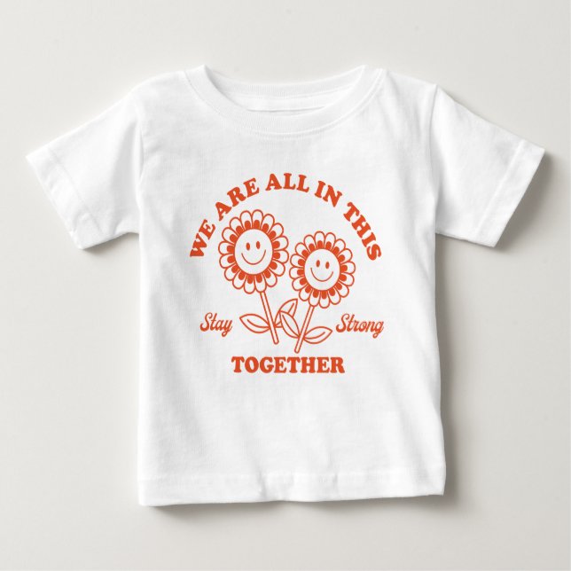 Retro Happy Flower Graphic Baby T-Shirt (Front)