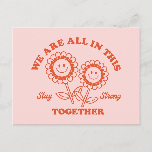 Retro Happy Flower Graphic Postcard (Front)