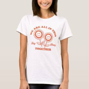 Retro Happy Flower Graphic T-Shirt