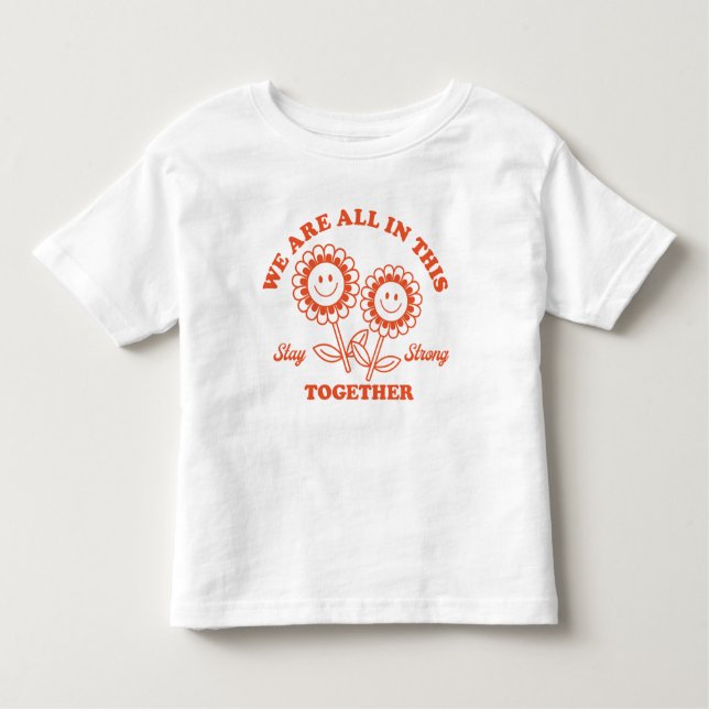 Retro Happy Flower Graphic Toddler T-Shirt (Front)