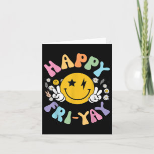 Retro Happy Fri-yay Funny Fri Yay Teacher Student Card