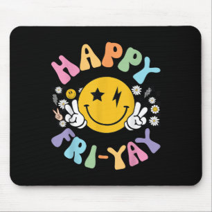 Retro Happy Fri-yay Funny Fri Yay Teacher Student  Mouse Pad