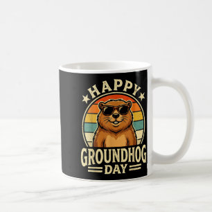 Retro Happy Groundhog Day Cool Ground Hog Day 2026 Coffee Mug