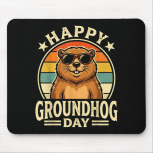 Retro Happy Groundhog Day Cool Ground Hog Day 2026 Mouse Pad