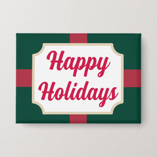 Retro Happy Holidays Button 
