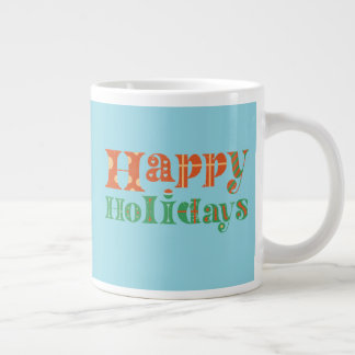 Retro Happy Holidays Large Coffee Mug