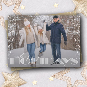 Retro Happy Holidays Typography Christmas Holiday Card