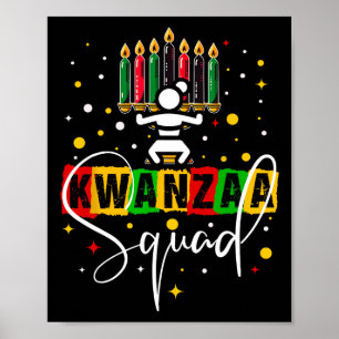 Retro Happy Kwanza Christmas African American Cand Poster