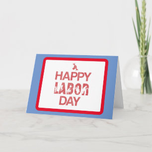 Retro Happy Labour Day In Retro Red Card