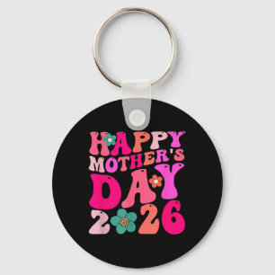 Retro Happy Mothers Day 2026 Family Matching Mum Key Ring