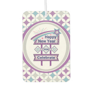 Retro Happy New Year Sign – Celebrate Marquee Car Air Freshener