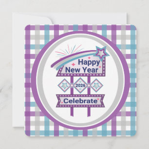Retro Happy New Year Sign – Celebrate Marquee Invitation