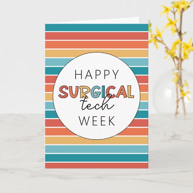 Retro Happy Surgical Tech Week Card (Yellow Flower)