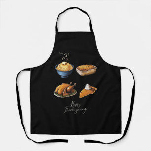 Retro Happy Thanksgiving Fall Pumpkin Pie Apron