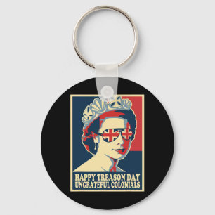 Retro Happy Treason Day 4th Of July British Coloni Key Ring