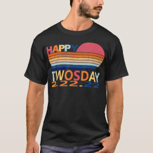 Retro Happy Twosday 2022 February 2nd 2022 22222 T-Shirt