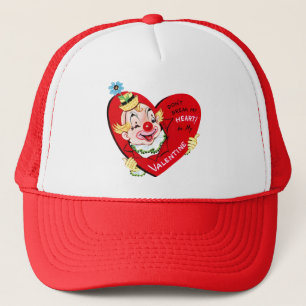 Retro Happy Valentine's Day Clown Trucker Hat