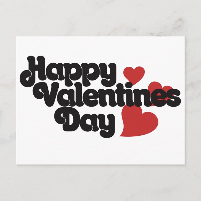 Retro Happy Valentines Day Holiday Postcard (Front)