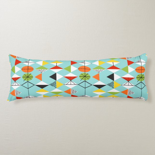 Retro Harlequin Pattern Body Pillow (Front)