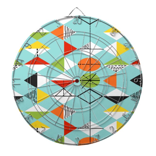 Retro Harlequin Pattern Dart Board (Front)