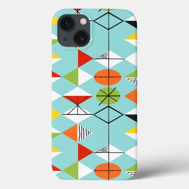 Retro Harlequin Pattern iPad Air Case (Back)