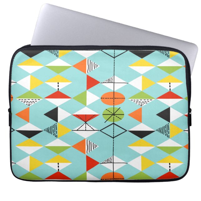 Retro Harlequin Pattern Laptop Sleeve (Front)