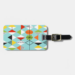 Retro Harlequin Pattern Luggage Tag