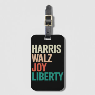 Retro Harris Waltz 2024 Harris Walz Joy Liberty Luggage Tag
