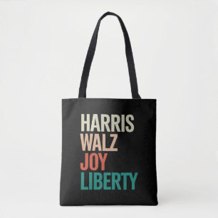 Retro Harris Waltz 2024 Harris Walz Joy Liberty Tote Bag