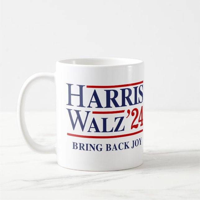 Retro Harris Walz '24 - Bring back joy Coffee Mug (Left)
