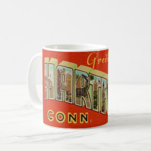 Retro Hartford Conn Greeting Mug