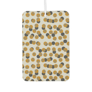 Retro Harvest Gold Mid-Century Dots Car Air Freshener