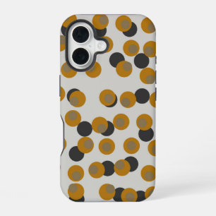 Retro Harvest Gold Mid-Century Dots iPhone 16 Case