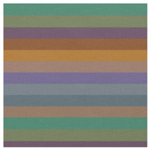 Retro Harvest Stripe 1970s Earth-Tone Rainbow  Fabric