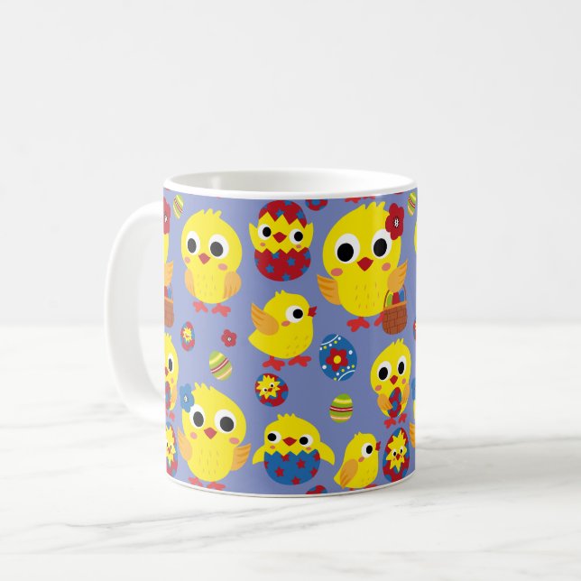 Retro Hatch Easter Eggs Coffee Mug (Front Left)