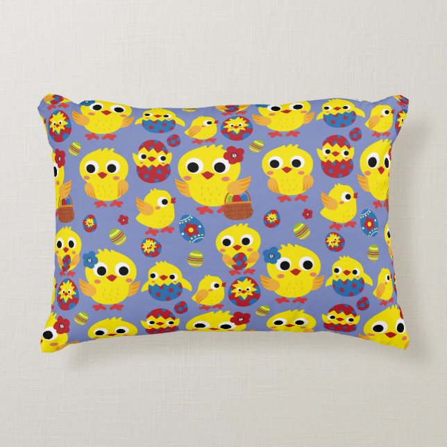 Retro Hatch Easter Eggs Decorative Cushion (Front)