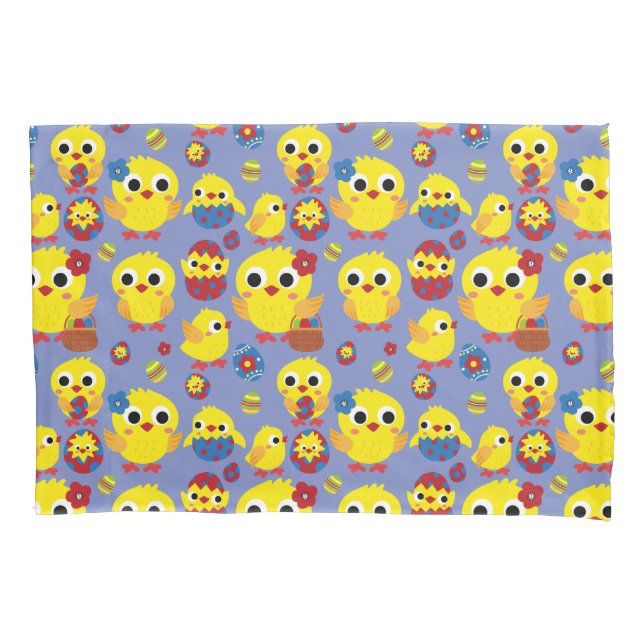 Retro Hatch Easter Eggs Pillowcase (Front)