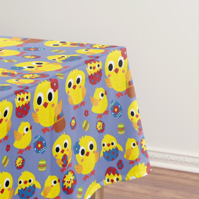 Retro Hatch Easter Eggs Tablecloth (In Situ)