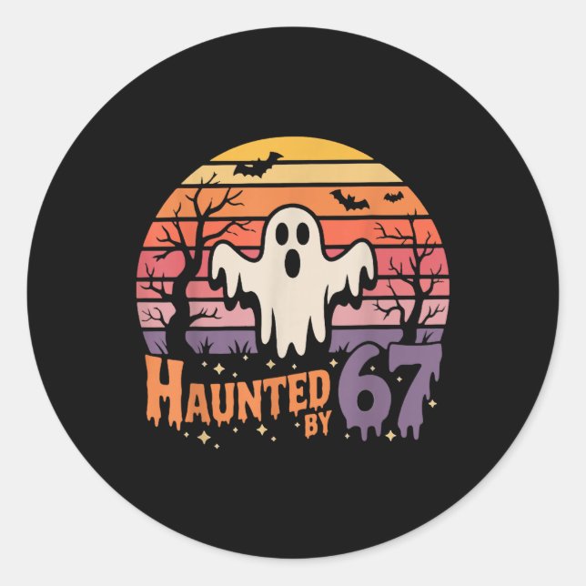 Retro Haunted Meme 67 Six Seven 6 7  Classic Round Sticker (Front)