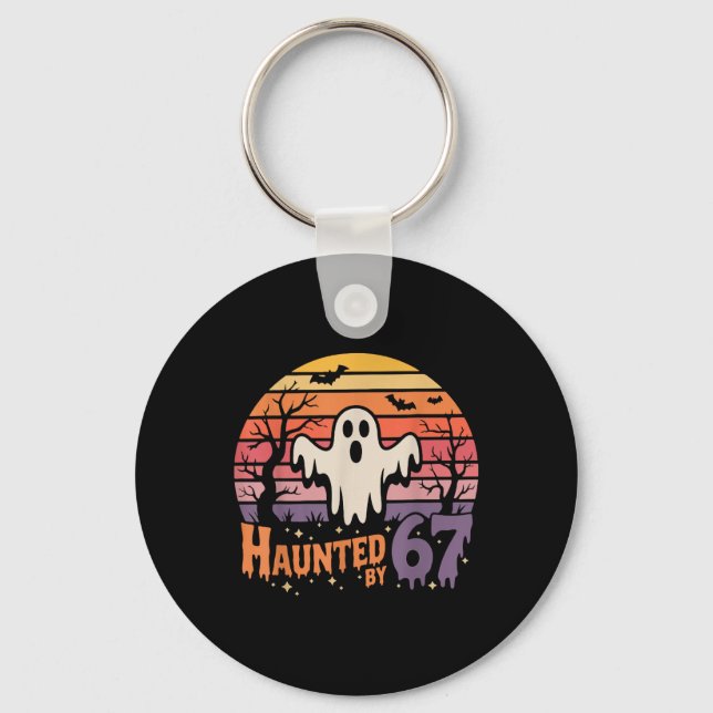 Retro Haunted Meme 67 Six Seven 6 7  Key Ring (Front)