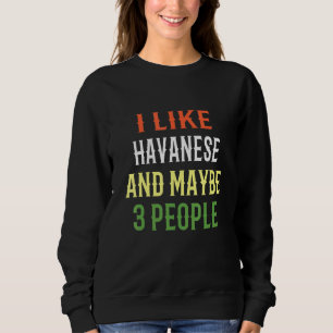 Retro Havanese Dogs I Like Havanese And Maybe 3 Pe Sweatshirt