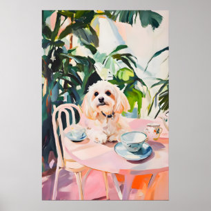 Retro Havanese Poster, Havanese Oil Painting Poster