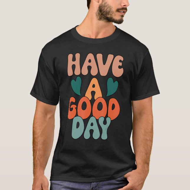 Retro Have A Good Day   Happy Face Preppy Aestheti T-Shirt (Front)