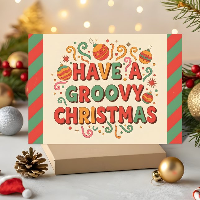 Retro Have a Groovy Christmas Holiday Card (Creator Uploaded)