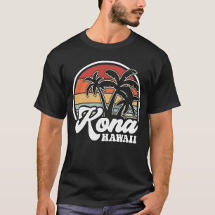 Retro Hawaii Kona Hawaiian Beach Palm Trees T-Shirt